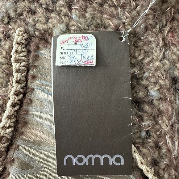 Norma Canada Wool Mohair Vintage Patchwork Chunky Yarn Zip Jacket Small NEW - Picture 4 of 9